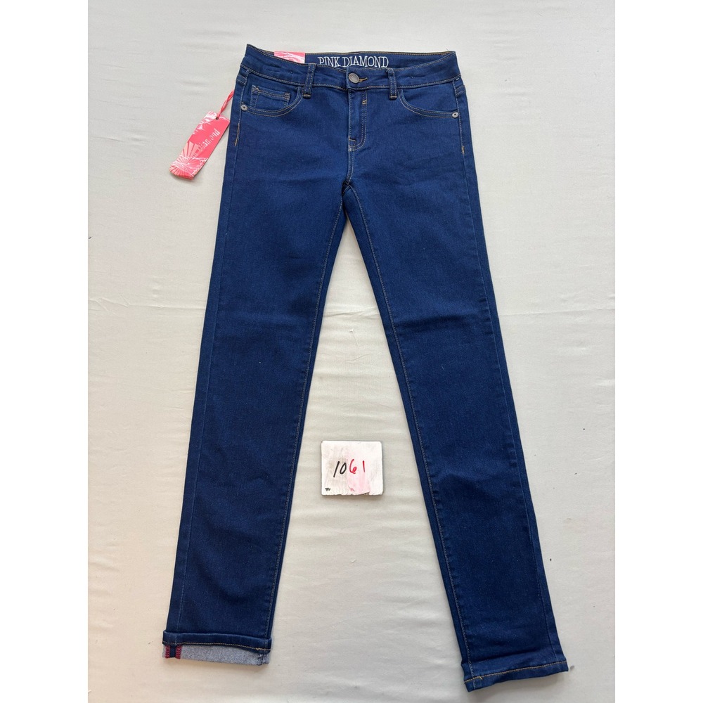 Pink Diamond Girls Skinny Jeans Dark Wash Denim Size 14 NWT